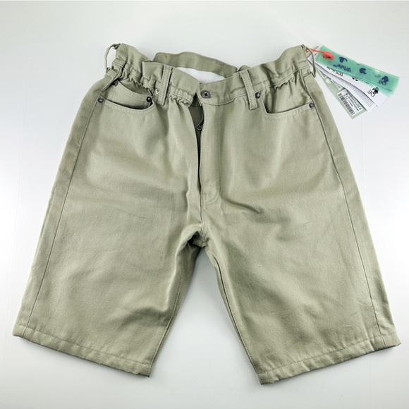 Off-White Slim Low Crotch Short Abbey Stone Drop Crotch Denim Jean Shorts Men 33